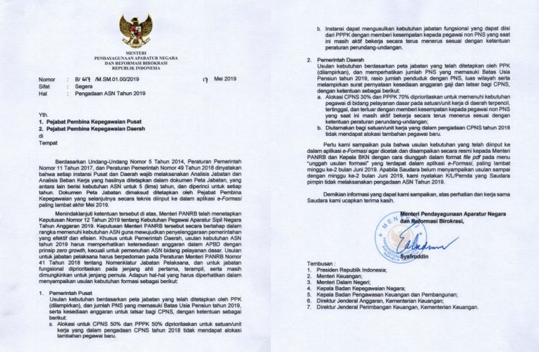 BKN Umumkan Butuh 254 Ribu ASN di Tahun 2019, Ini Rinciannya!