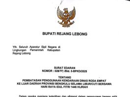 Larang Kendaraan Dinas