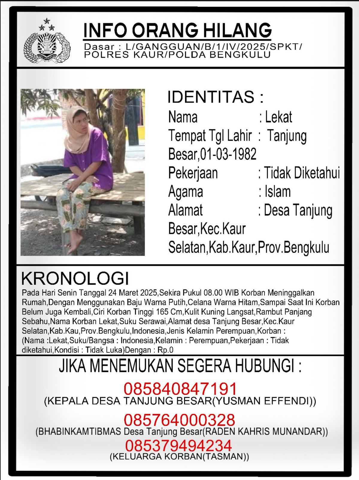 Info Orang Hilang Info Orang Hilang