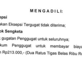 PTUN Tolak Gugatan