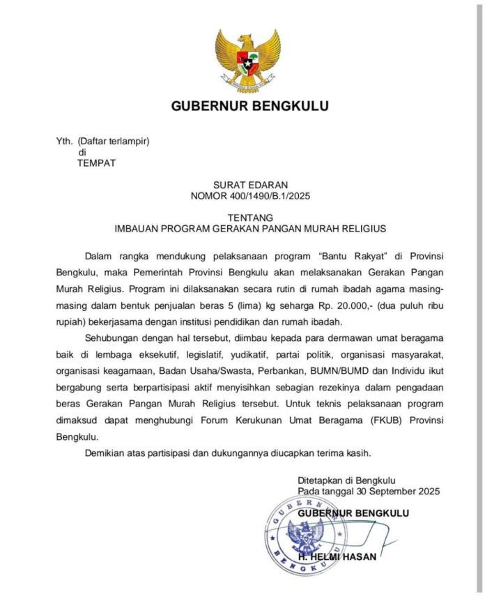 Beras Murah Religius