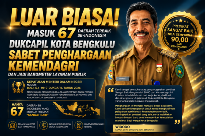 Dukcapil Bengkulu Raih Predikat