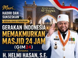 Gubernur Helmi Hasan Syiarkan Gerakan Indonesia Memakmurkan Masjid 24 Jam di Cirebon Gubernur Helmi Hasan Syiarkan
