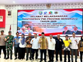 Pemprov Bengkulu Dorong PWI Perkuat Profesionalisme dan Soliditas Wartawan Pemprov Bengkulu Dorong