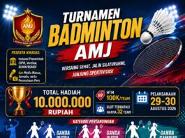 Pendaftar Turnamen Badminton AMJ Bengkulu Tercatat 69 Tim dari Berbagai Instansi Pendaftar Turnamen Badminton