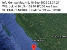 Gempa Kembali Guncang Bengkulu, Disini Pusatnya Gempa Kembali Guncang Bengkulu