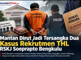 Mantan Dirut Jadi Tersangka ke Dua Kasus Rekrutmen THL RSKJ Soeprapto Bengkulu